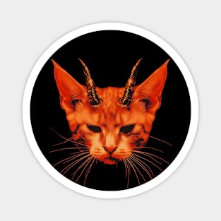 Devil Kitty Cat Dark Metal Vintage Magnet